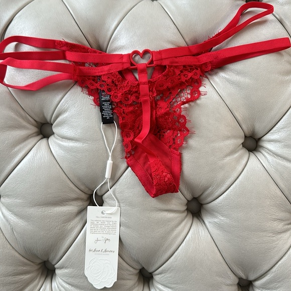 ❤️NWT For Love & Lemons Valentines Day Rosa Lace Red Heart Bra & Panty Set M❤️ - Picture 12 of 16
